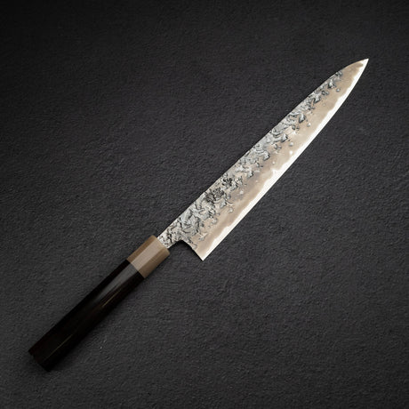 貴輔 x 新國 ATS34 筋引 鎚目 鏡面 霞 270mm w 刀套