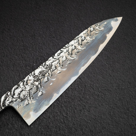 貴輔 x 新國 ATS34 牛刀 鎚目 鏡面 霞 240mm w 刀套