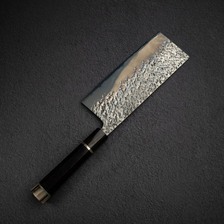 貴輔 x 新國 ATS34 中華包丁 鎚目 鏡面 霞 處理 180mm w 刀套