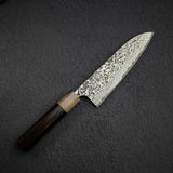 佐治武士 SG2 黑大馬士革三德刀 180mm 鐵木柄 + 非洲紫檀木鞘