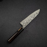 佐治武士 SG2 黑大馬士革三德刀 180mm 鐵木柄 + 非洲紫檀木鞘