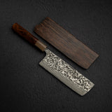 Takeshi Saji SG2 Black Damascus Nakiri 180mm Ironwood Handle Wenge Saya