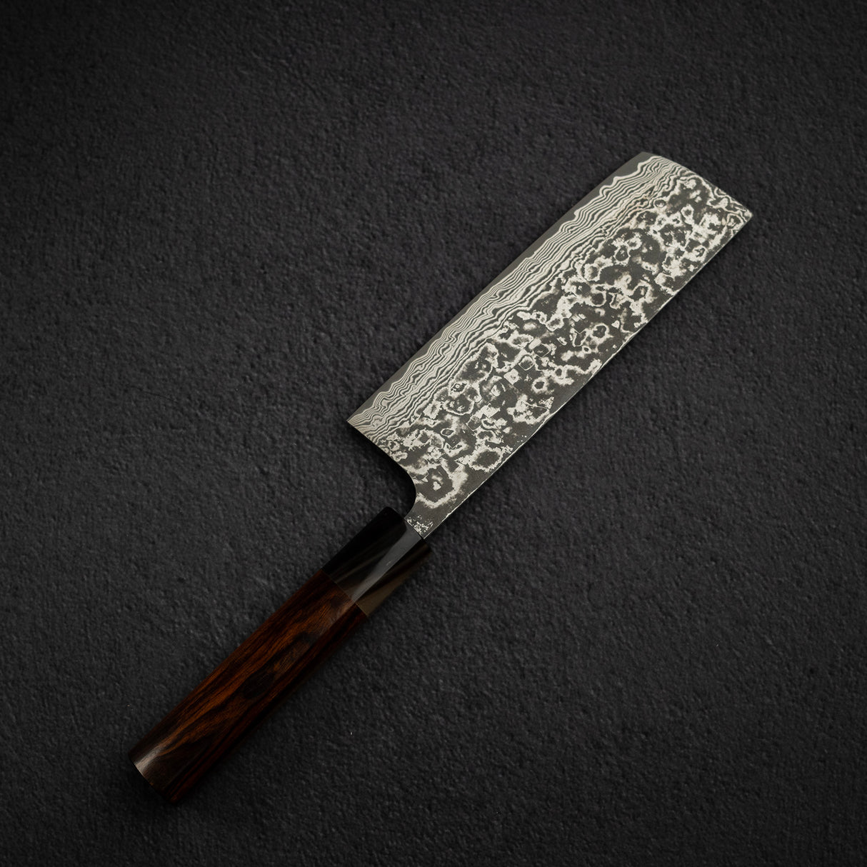 Takeshi Saji SG2 Black Damascus Nakiri 180mm Ironwood Handle Wenge Saya