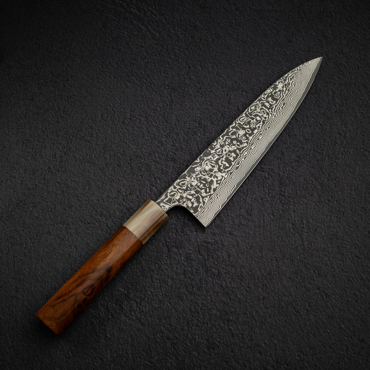 Takeshi Saji SG2 Kurozome Damascus Gyuto 210mm Ironwood Handle Wenge Saya