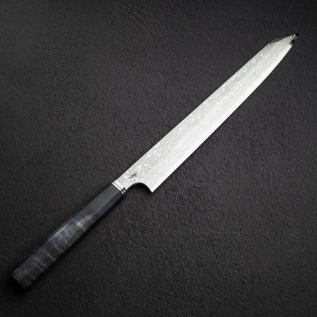 Hatsukokoro x Yoshihiro Yauji Blue 2 Damascus K-tip Yanagiba 330mm Old Stock