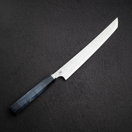 初心 x Yoshihiro Yauji Blue 2 大馬士革 270mm 先丸柳刃 舊庫存