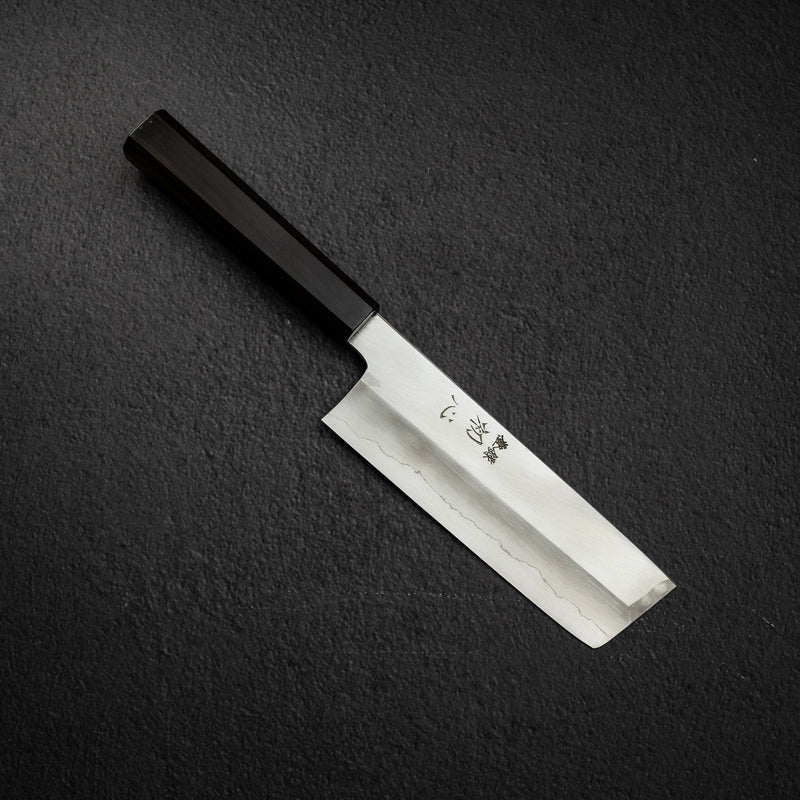 中川 銀三鋼 霞 寬刃菜切刀 165mm