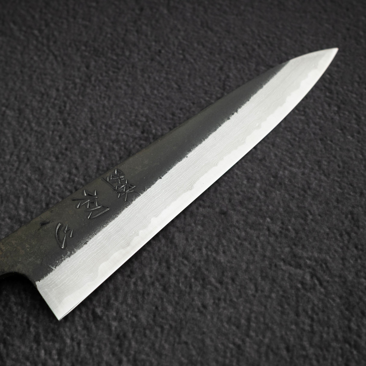 初心 蜃氣樓 小刀 / 蔬果刀 150mm 超級青鋼 / 青紙超級鋼 黑打 大馬士革