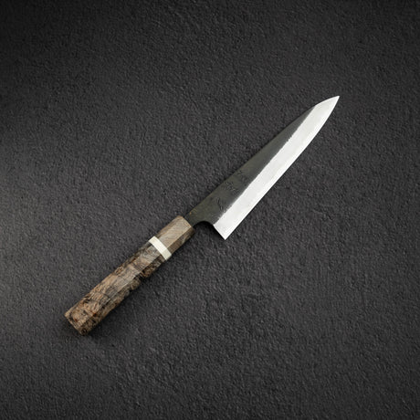 Hatsukokoro Shinkiro Petty 150mm Aogami Super Kurouchi Damascus