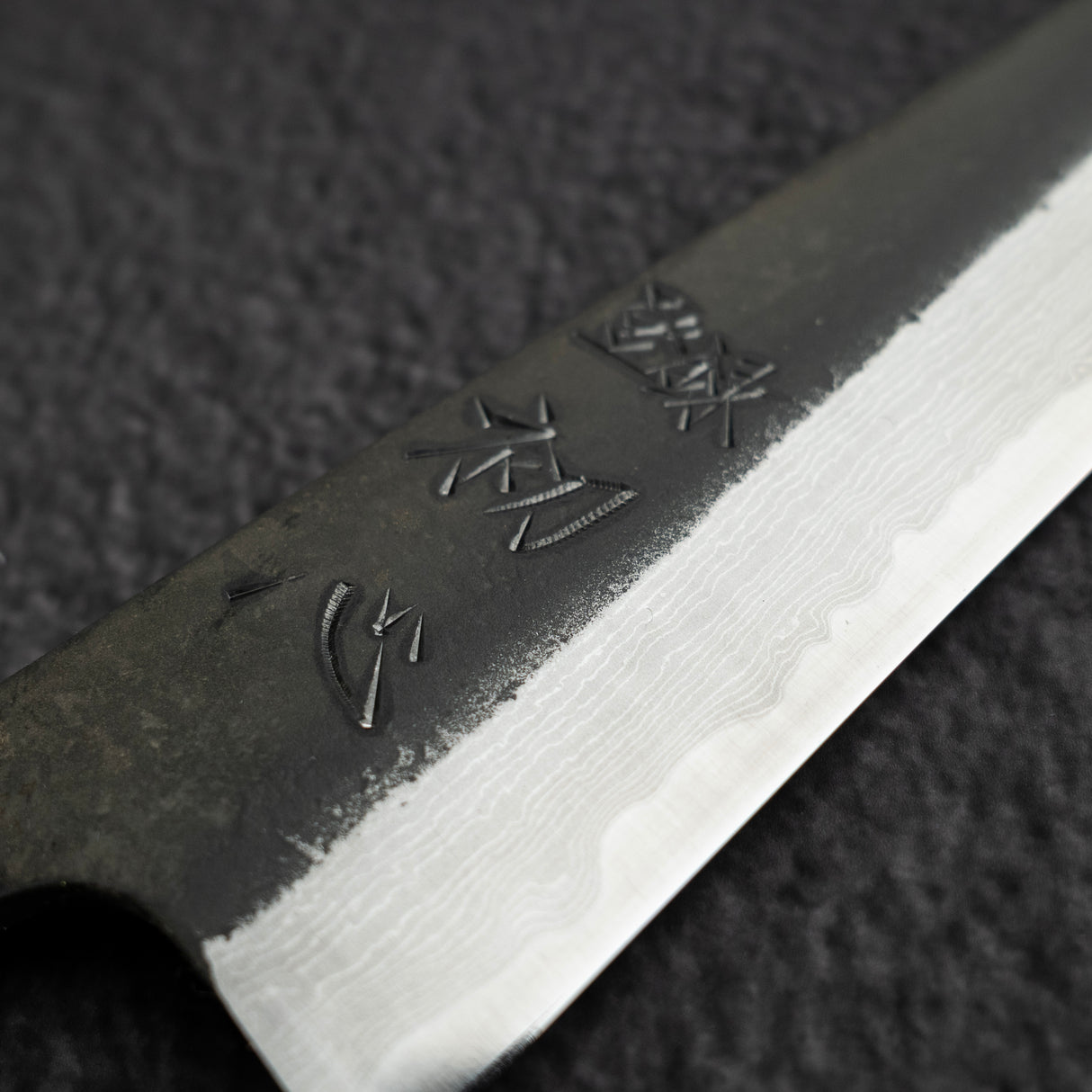 初心 蜃氣樓 小刀 / 蔬果刀 150mm 超級青鋼 / 青紙超級鋼 黑打 大馬士革