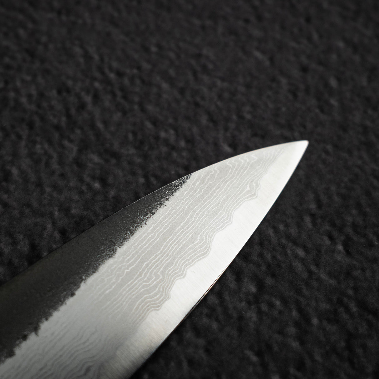 初心 蜃氣樓 小刀 / 蔬果刀 150mm 超級青鋼 / 青紙超級鋼 黑打 大馬士革