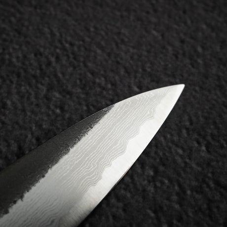 Hatsukokoro Shinkiro Petty 150mm Aogami Super Kurouchi Damascus