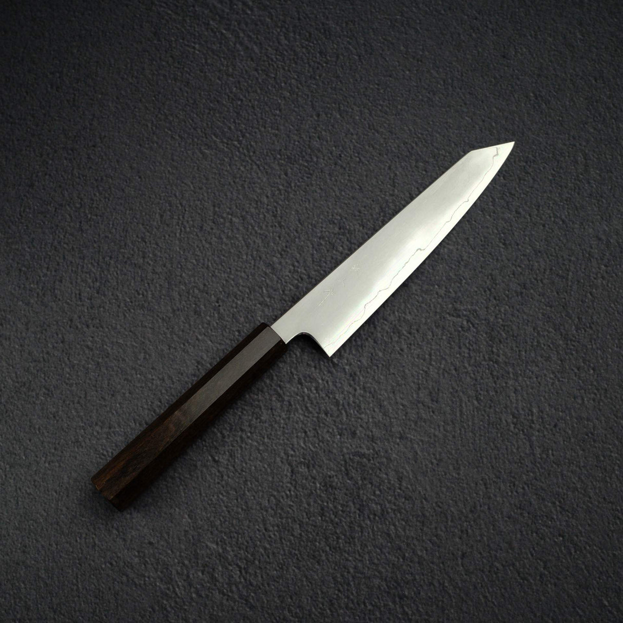 明神利器 銀三鋼 霞 切付 小刀 165mm 黑檀木柄