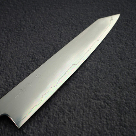 明神利器 銀三鋼 霞 切付 小刀 165mm 黑檀木柄