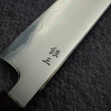明神利器 銀三鋼 霞 切付 小刀 165mm 黑檀木柄