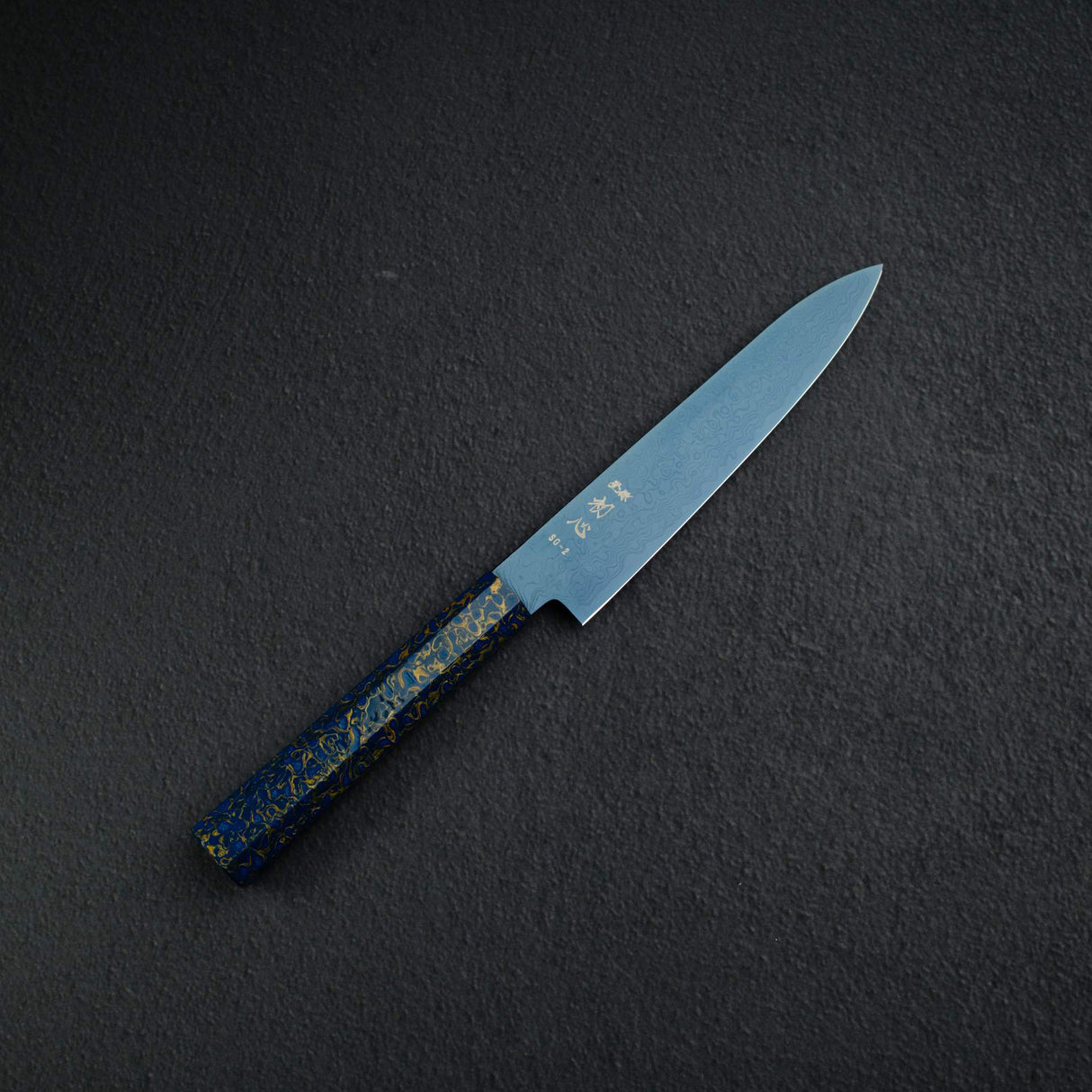 Hatsukokoro Ryuhyo SG2 Damascus Blue Petty 150mm with Urushi handle