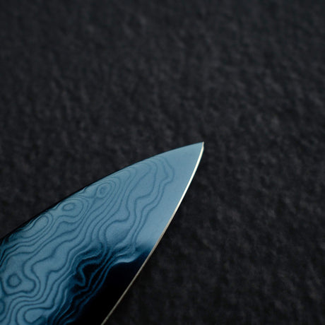初心流冰SG2大馬士革藍色Petty 150mm，配有漆器手柄