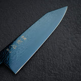 初心流冰SG2大馬士革藍色Bunka 180mm，配有漆器手柄