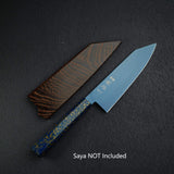 初心流冰SG2大馬士革藍色Bunka 180mm，配有漆器手柄