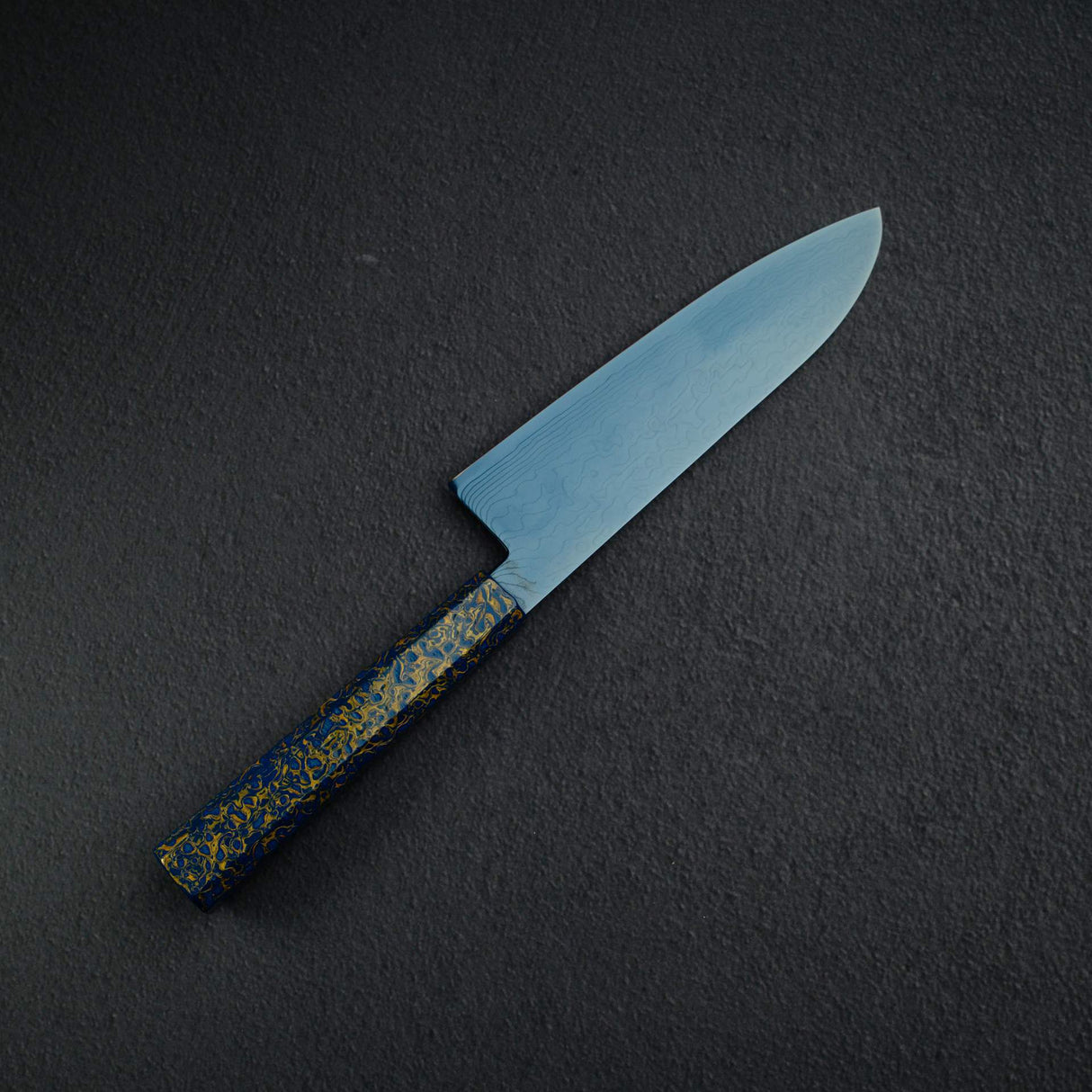 Hatsukokoro Ryuhyo SG2 Damascus Blue Santoku 180mm with Urushi handle