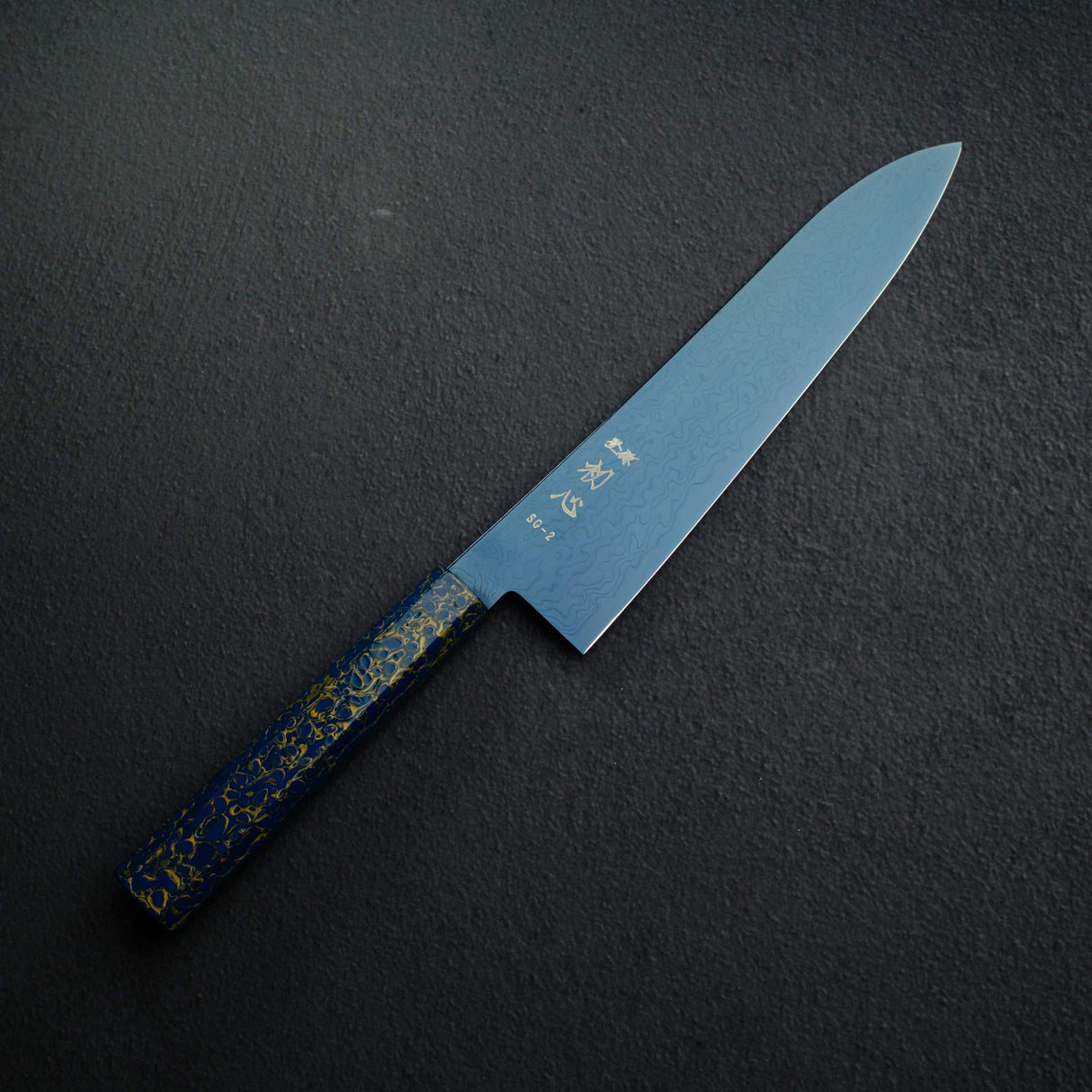 Hatsukokoro Ryuhyo SG2 Damascus Blue Gyuto 210mm Urushi handle with Urushi handle