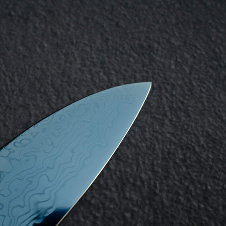 初心流冰SG2大馬士革藍色Gyuto 210mm漆器手柄，配有漆器手柄
