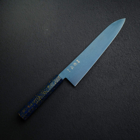 初心流冰SG2大馬士革藍色Gyuto 240mm，配有漆器手柄