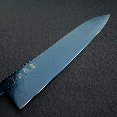 初心流冰SG2大馬士革藍色Gyuto 240mm，配有漆器手柄