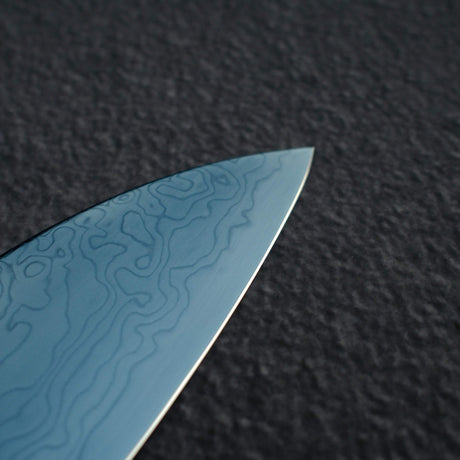 初心流冰SG2大馬士革藍色Gyuto 240mm，配有漆器手柄