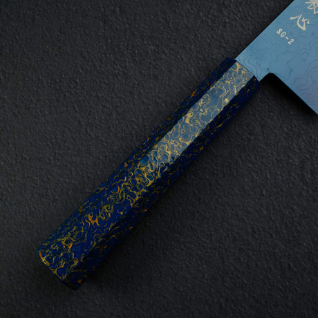 初心流冰SG2大馬士革藍色Gyuto 240mm，配有漆器手柄