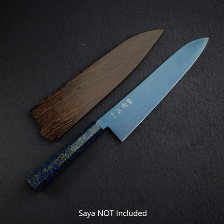 初心流冰SG2大馬士革藍色Gyuto 240mm，配有漆器手柄