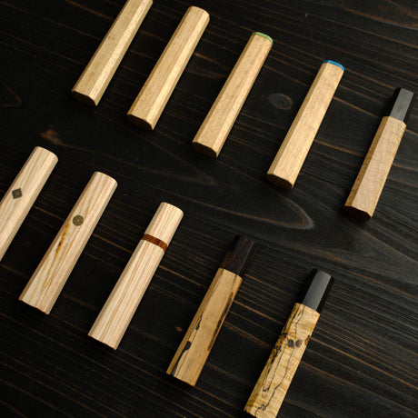 K&S 樣品特賣：牛刀專用八角柄（淺色系木紋）210mm