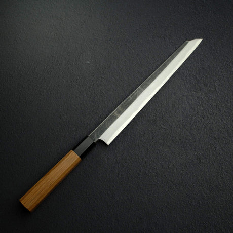 初心 x 明神 白鷺 青鋼二號 黑打 切付 柳刃 270mm