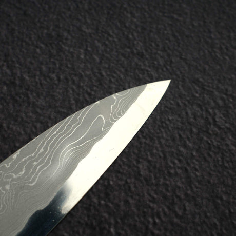 二唐 安門 青鋼二號「捻」扭紋大馬士革柳刃 270mm