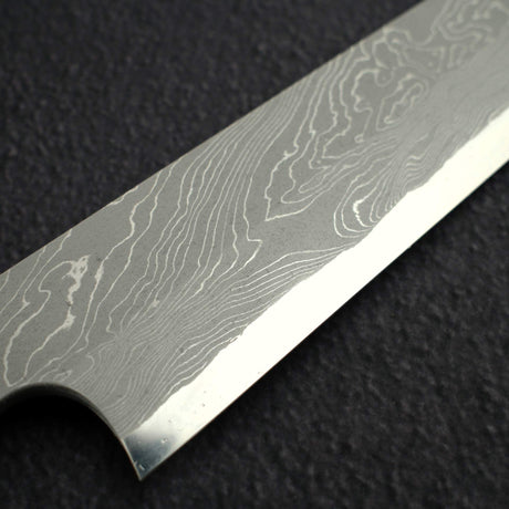 二唐 安門 青鋼二號「捻」扭紋大馬士革柳刃 270mm