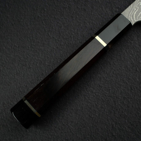 二唐 安門 青鋼二號「捻」扭紋大馬士革柳刃 270mm