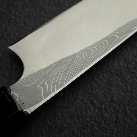 二唐 安門 青鋼二號「捻」扭紋大馬士革柳刃 270mm