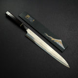 Nigara Anmon Blue 2 Polished "Nejiri" Twist Bar Damascus Yanagiba 270mm