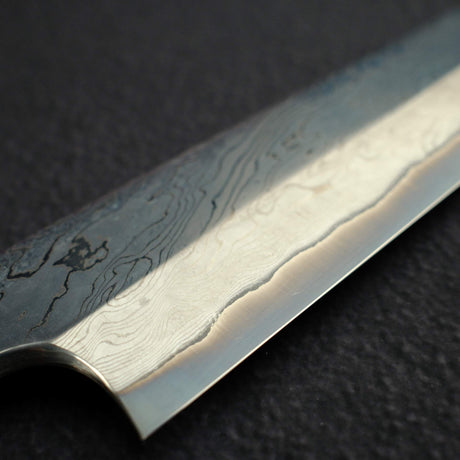 二唐 安門 青鋼二號 拋光「捻り」扭紋大馬士革柳刃 270mm