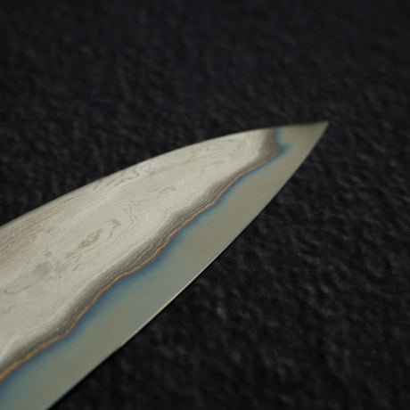 二唐 安門 青鋼二號 拋光「捻り」扭紋大馬士革柳刃 270mm