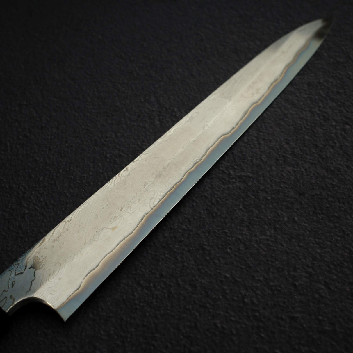 Nigara Anmon Blue 2 Polished "Nejiri" Twist Bar Damascus Yanagiba 270mm