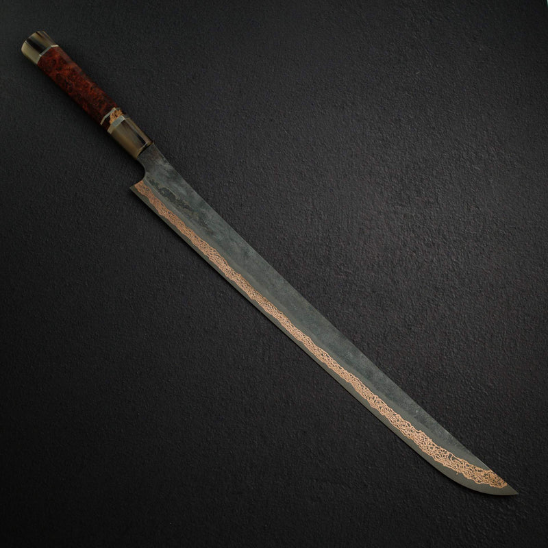 初心 x 二唐 Yorokobi SLD 銅達馬斯克筋引 450mm 安波那瘤木三重隔鐵握柄 珍稀款