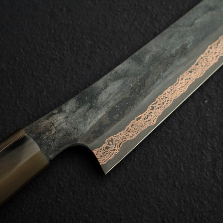 初心 x 二唐 Yorokobi SLD 鋼 大馬士革 筋引 450mm 花梨瘤 三層隔片柄 稀有款