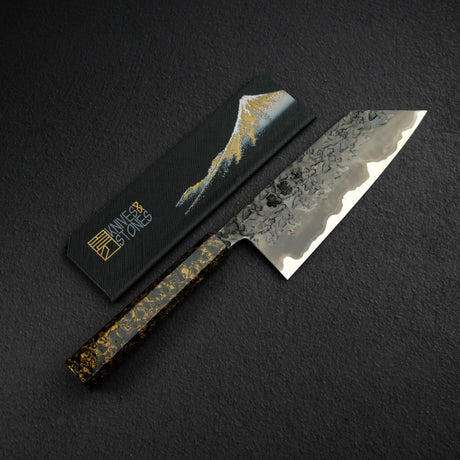 Kisuke x Xinguo Blue 1 槌目 Bunka 180mm，附磁吸護套與漆塗握柄