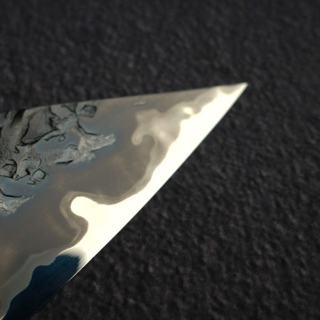 Kisuke x Xinguo Blue 1 槌目 K 型尖端牛刀 240mm，附磁吸護套與漆塗握柄