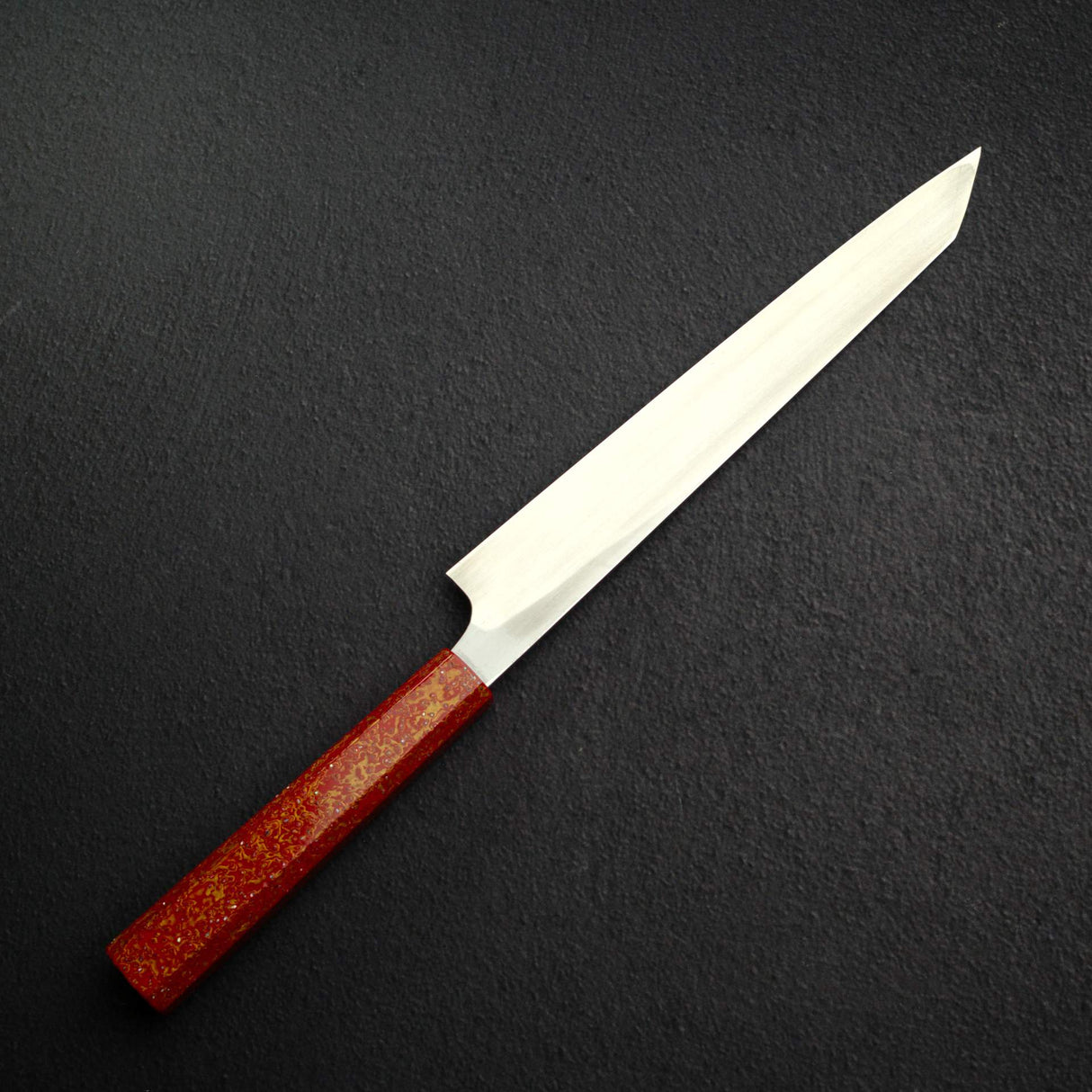 真崎 青鋼二號 鏡面 切付柳刃 240mm 附漆塗刀柄與護手