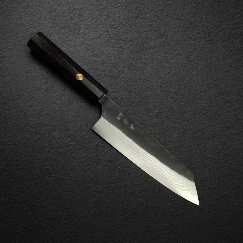 加藤義實 越前金太郎 白二 大馬士革 黑打梨地 文化刀 180mm