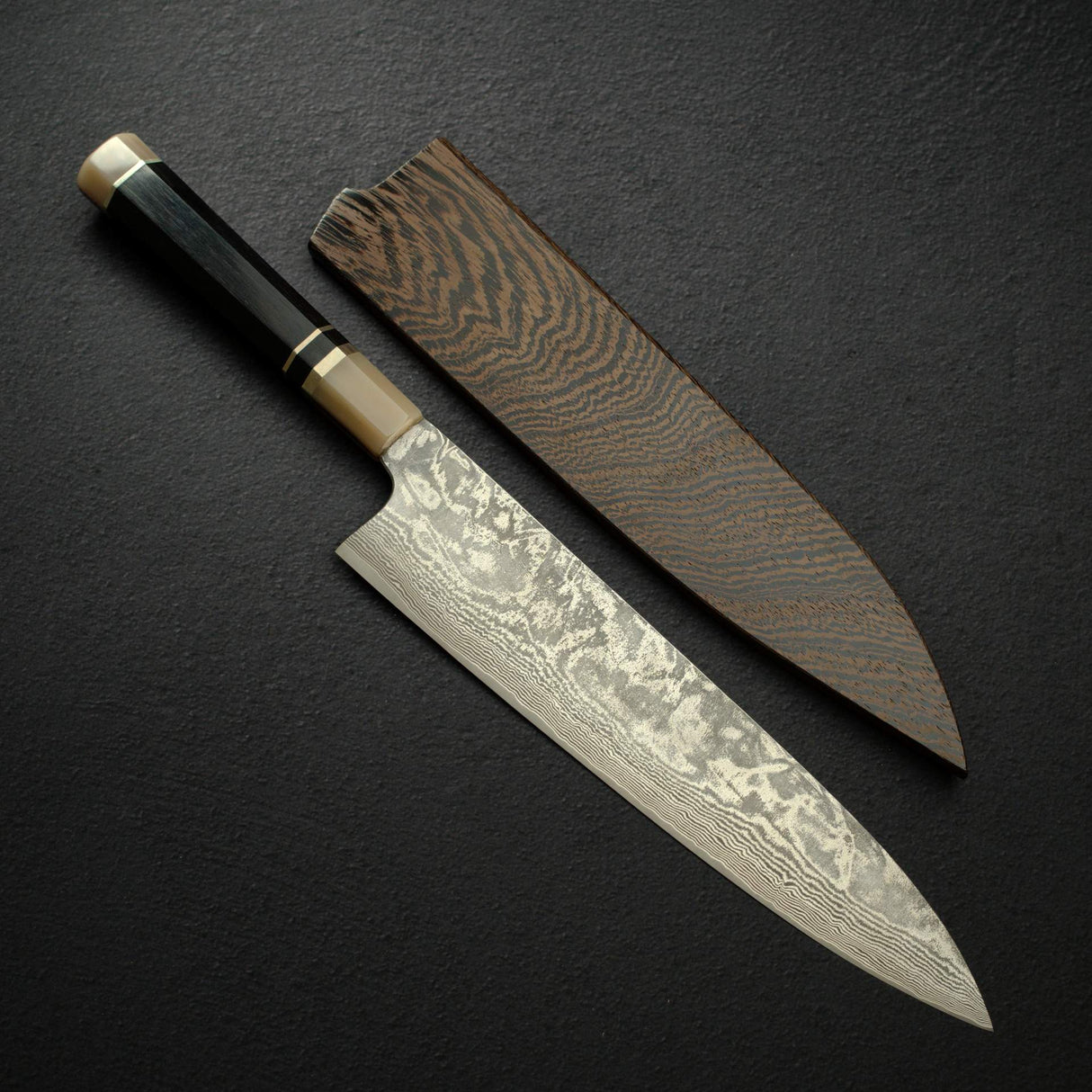 Shiro Kamo SG2/R2 Black Damascus Gyuto 270mm w/ Saya