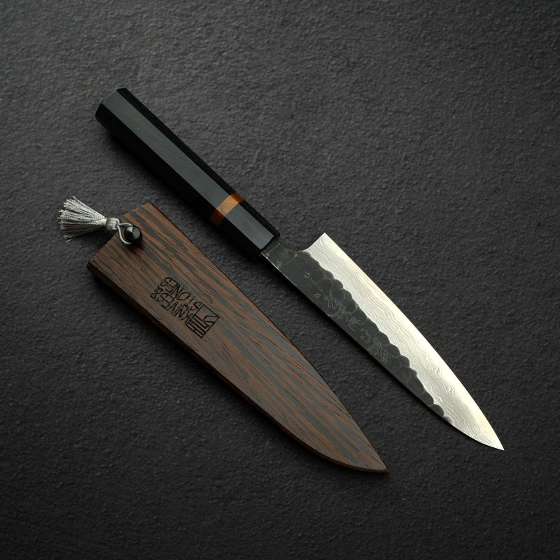 山本直 青紙 Super 黑打大馬士革 小刀 150mm（附鞘）