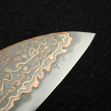 Hatsukokoro Hinotori V-Toku 2 Santoku 180mm Rainbow Damascus finish